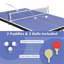 Ensemble de table de tennis de table pliable compacte de taille moyenne avec filet, 2 raquettes et 3 balles pour l'intérieur et l'extérieur, petits espaces et appartements, cadre en aluminium épaissi