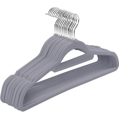 Cintre 50 pièces gris demi-rond floqué noir robuste et robuste