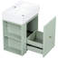 Meuble-lavabo moderne de 20 pouces avec lavabo en céramique, armoire de rangement, tiroir, tablette latérale et poignée dorée pour les petites salles de bain