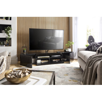 Woodvale 200cm TV Stand Cabinet with Lights for up to 90" TV's