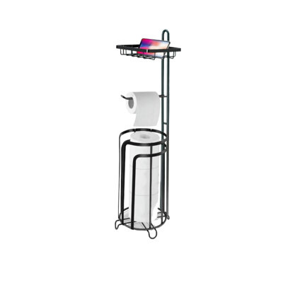 Floor Toilet aper Holder Stand  for Bathroomwith Storage Rack(set of 1)