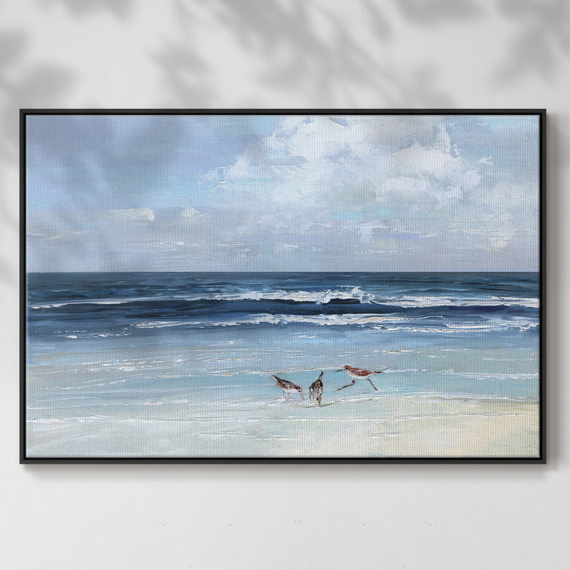Plage sur toile tendue avec cadre trio de plage, H 17 po x l 25 po x P 2 po, Noir