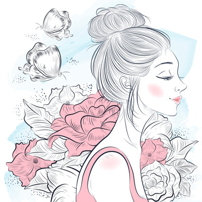 Beautiful Woman by Lin Shao-hua - Wrapped Canvas Print
