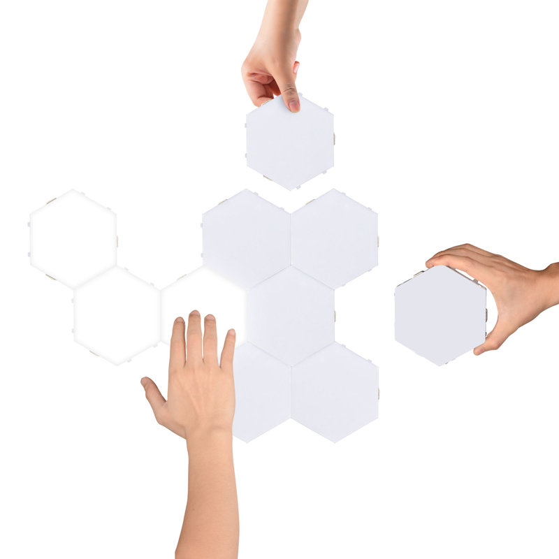 Corrigan Studio 10 Pack Multi-Colour Hexagonal Wall Light Panels Touch Sensitive Magnetic LED Splicing Hex Light Modular Quantum Lamp DIY Bedroom Home Office Hotel Bar