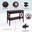 Console avec tiroirs, tabouret d'appoint en bois