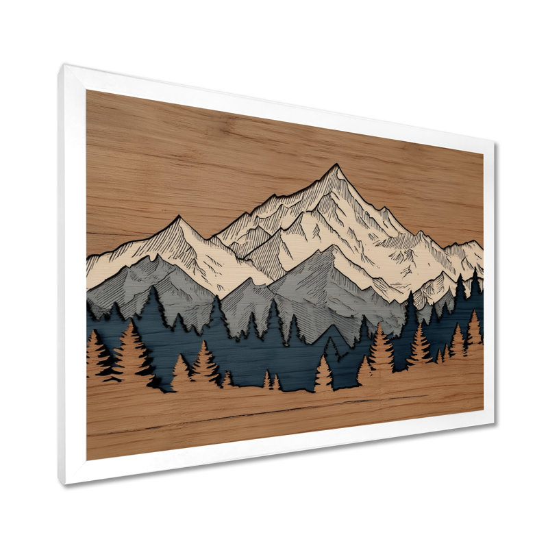 «White and Brown Morocco Berber Mountains - Mountains Wall Art, White Landscape», reproduction d'art sur toile, Blanc
