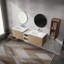 Meuble-lavabo mural avec lavabo et armoire latérale, portes à fermeture en douceur