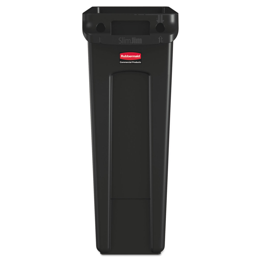 Rubbermaid® Commercial Slim Jim® With Venting Chan Plastic Open Kitchen Trash Can - 23 Gallons Rubbermaid Commercial Products 