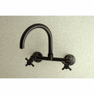 Kingston Brass Concord Double-Handle 2-Hole Wall-Mount Bridge Kitchen Faucet