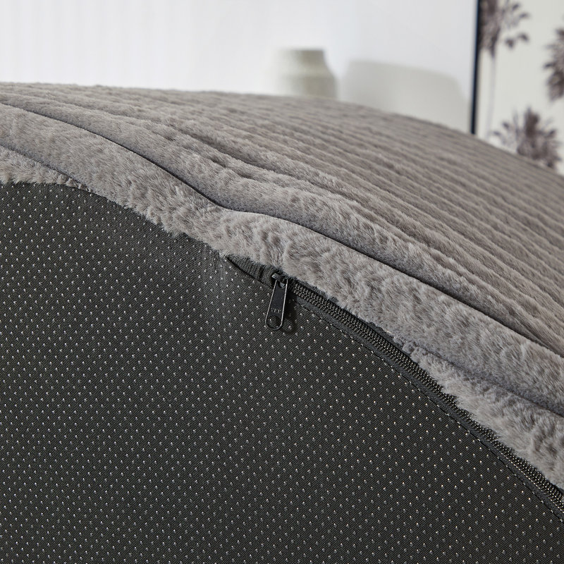 Boneless Sponge Single Sofa,fluffy Modern Sleeper Chair, 32.5" H x 55" W x 55" D, Gray Corduroy