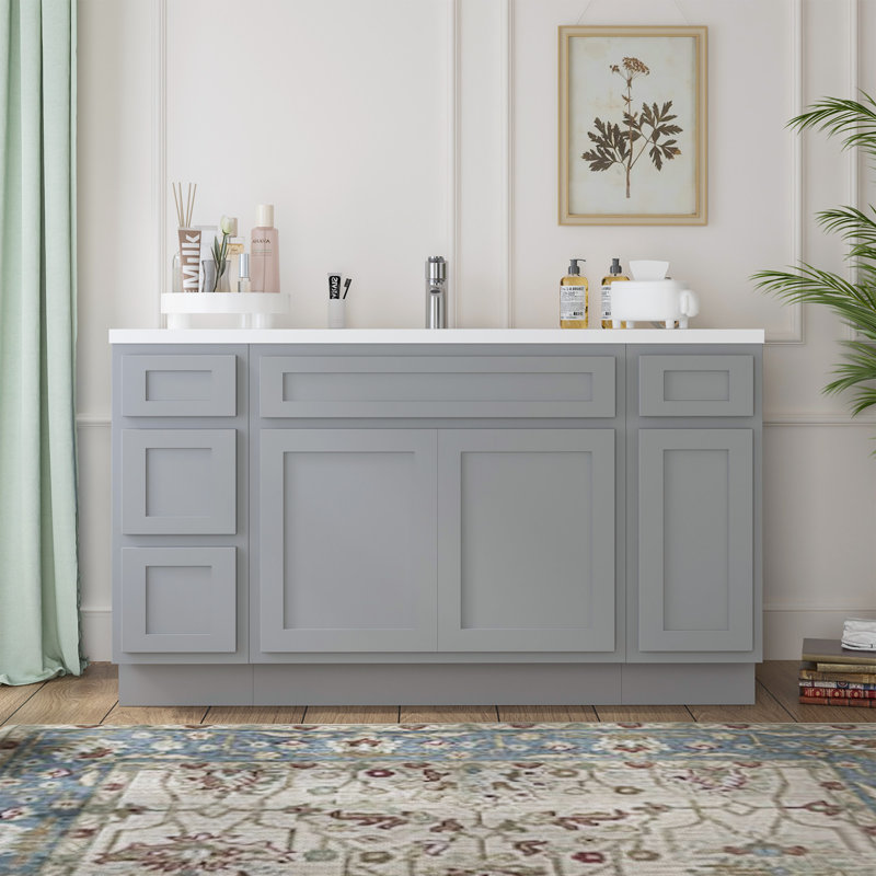 60'' Single Bathroom Vanity Base Only, Gray