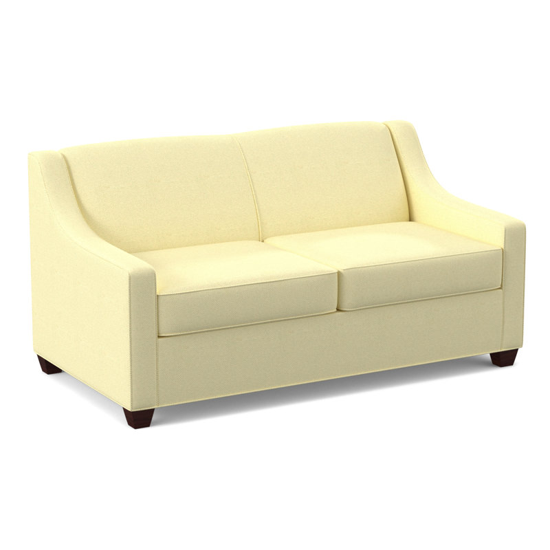 Phillips 68" Square Arm Loveseat with Reversible Cushions, Empire Mahogany, Antic Shell