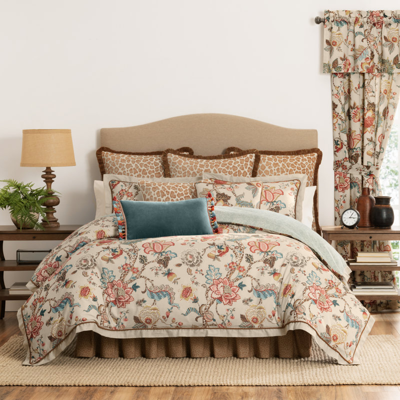 Haylie Floral Comforter Set, Queen Comforter + 3 Additional Pieces