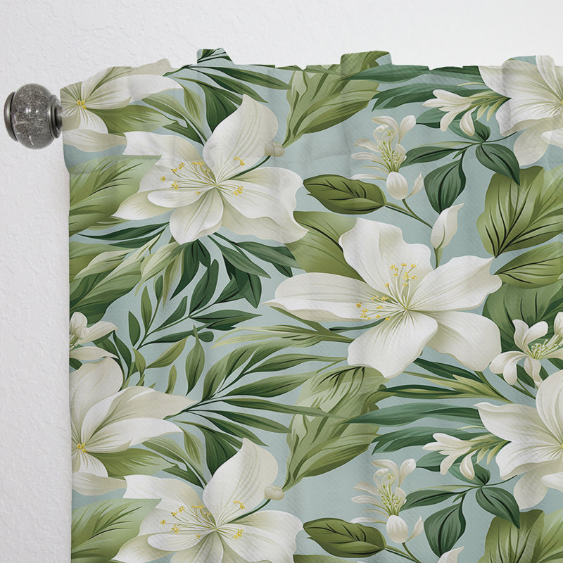Leonardo Leafy Tranquility - motif tropical II - Rideau tropical - Velours obscurcissant - 1 panneau, L 52 po x L 95 po