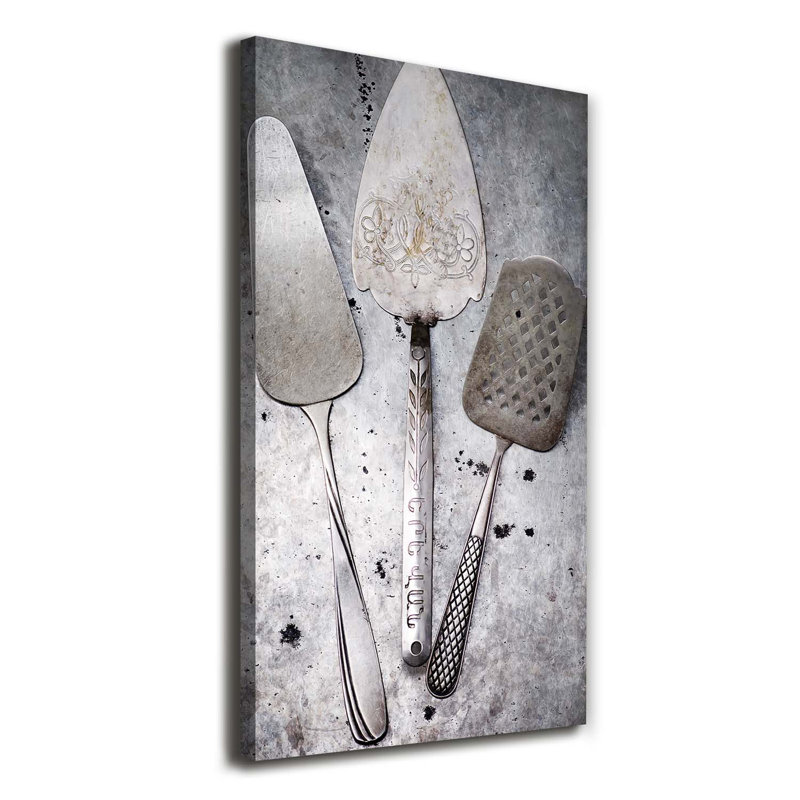 Metal Cutlery - Wrapped Canvas Print