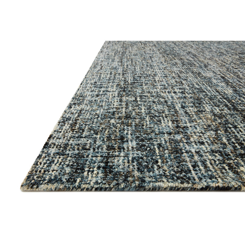 Tapis bleu en laine touffeté à la main Skye, Rectangle 9 pi 3 po x 13 pi