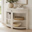 Console demi-lune cannelée avec tiroir et tablettes-327739952
