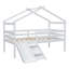 Lit simple mezzanine bas avec glissade, échelle et garde-corps de sécurité, idéal pour les chambres d'enfants amusantes et sécuritaires-919332753