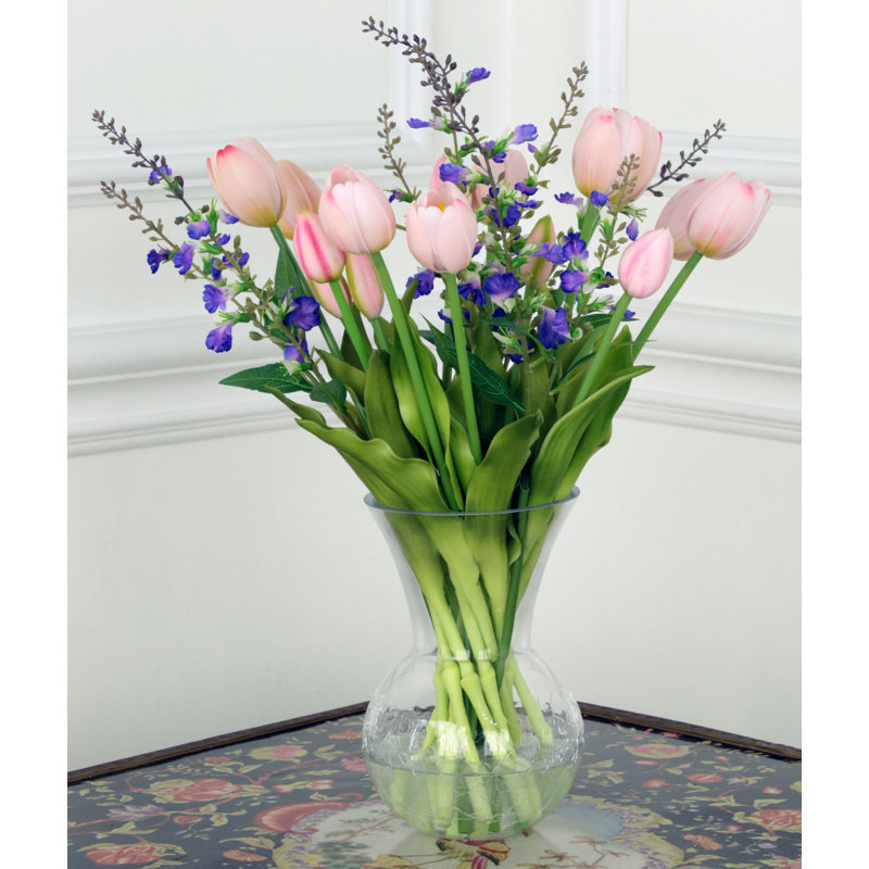 Tulip Vase - 16 Inches, Pink/Blue/Green