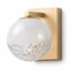 Luminaire de meuble-lavabo mural 6 po avec globe sphérique doré moderne et abat-jour en verre bullé pour salle de bain, chambre à coucher, couloir - blanc chaud 3000K, 6W 380LM, à intensité variable, homologué ETL