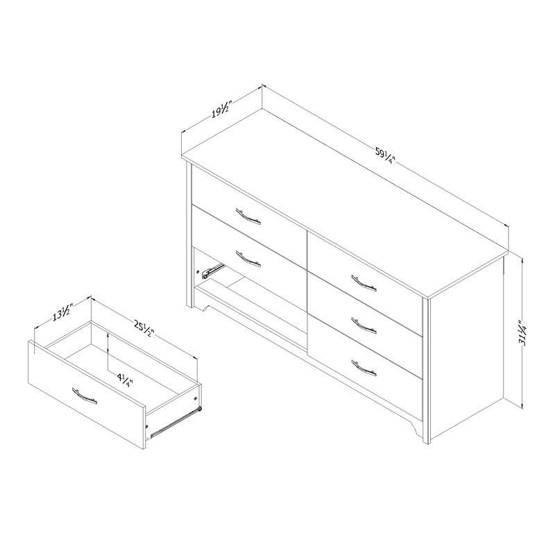 Fusion 6-Drawer Dresser - Modern Bedroom Storage