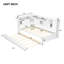 Lit de jour simple en bois avec tablettes de rangement, USB et lit gigogne, blanc