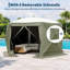 Pavillon de jardin escamotable 13 pi avec moustiquaire et linges amovibles, 6 côtés-129741344