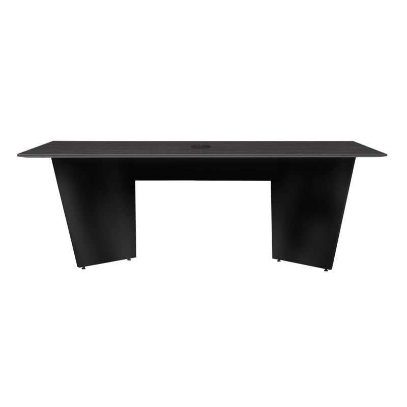 Table de conférence 72 "avec œillets électriques Elleny - gris cendré / noir, Gris / Noir, 29" H x 36" L x 72" W