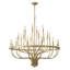 Lustre de ferme 39 po en or avec 24 lumières (sans ampoule)