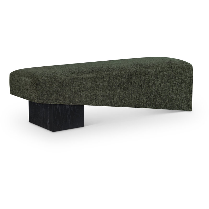 Banc en tissu Alora, Tissu de polyester vert, Noir, noir, noir, noir