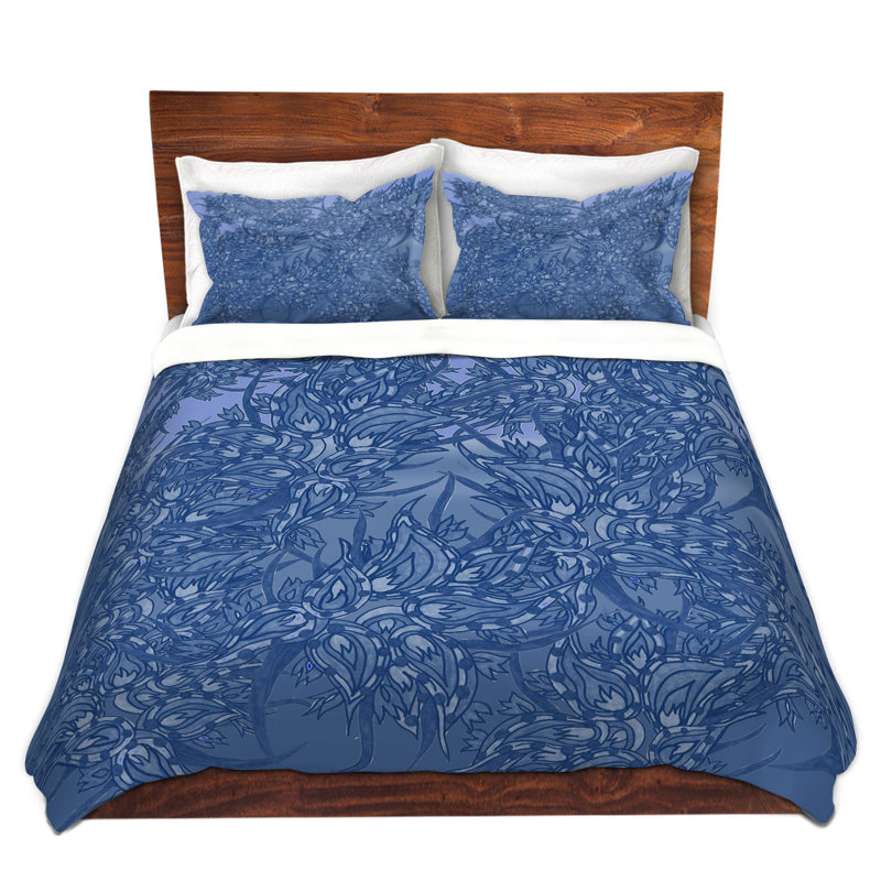 Ensemble de housse de couette en microfibre DiaNoche par Susie Kunzelman - Nosegay Blue 2