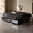 Black Solid Wood Square Rotatable Coffee Table