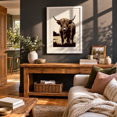 Highland Cattle Rustic - Framed Print