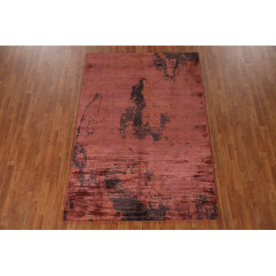 Modern Wool Abstract Indian Area Rug 5x8