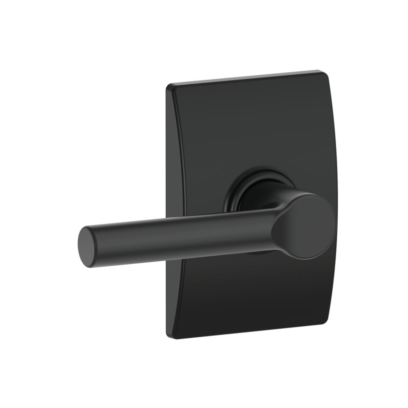 Broadway Lever with Century Trim Hall and Closet Lock, Matte Black