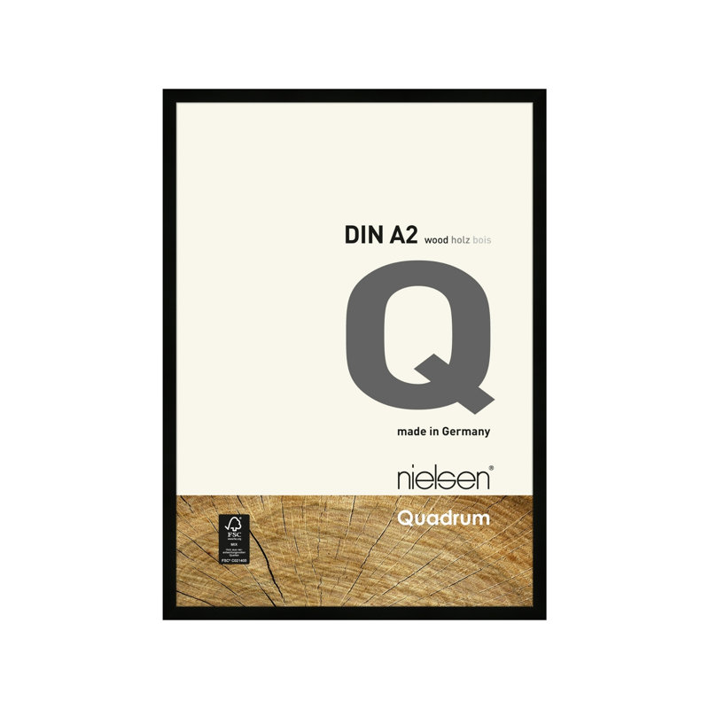 nielsen Quadrum Wooden Picture Frame With Glass Front, Black, 59.4cm H x 42cm W x 2.5cm D