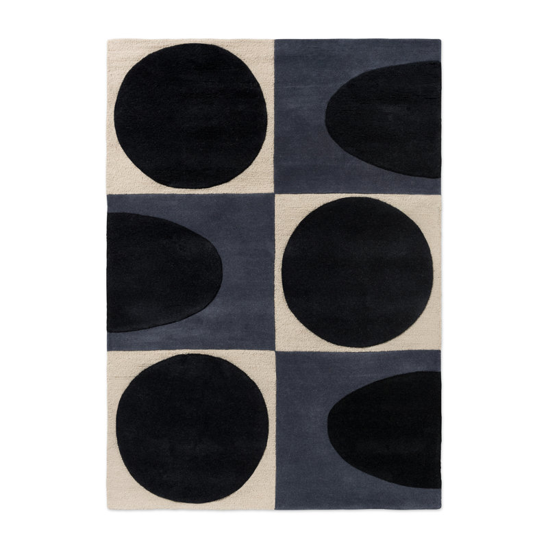 Hand Tufted Wool Geometric Area Rug, Rectangle 8'2" x 11'6"