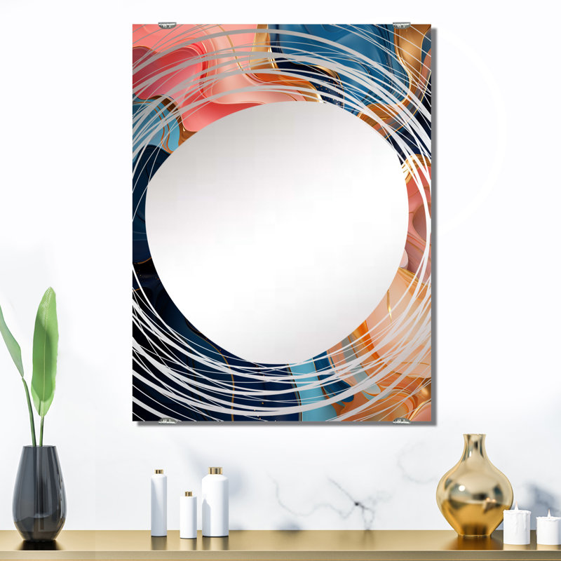 Abstraction liquide III - Miroirs muraux abstraits à encre liquide MIR137763, 32 po x 24 po