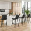 Tabourets de bar en similicuir noir de style Mid-Century, faciles à assembler pour les espaces extérieurs avec 2 chaises à hauteur de comptoir-1967113557