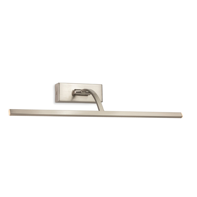 Hardwired LED Wall Mount Picture Light, Brushed Steel