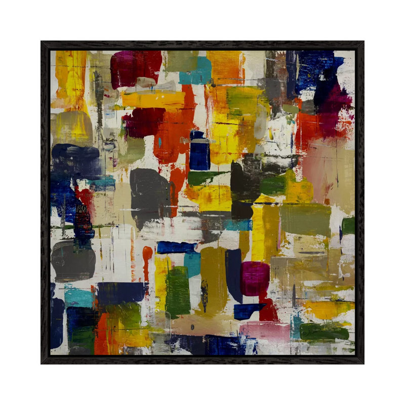 Fresh Mod by Julian Spencer - Painting on Canvas, 66.04 cm H x 66.04 cm W, Black Framed Canvas