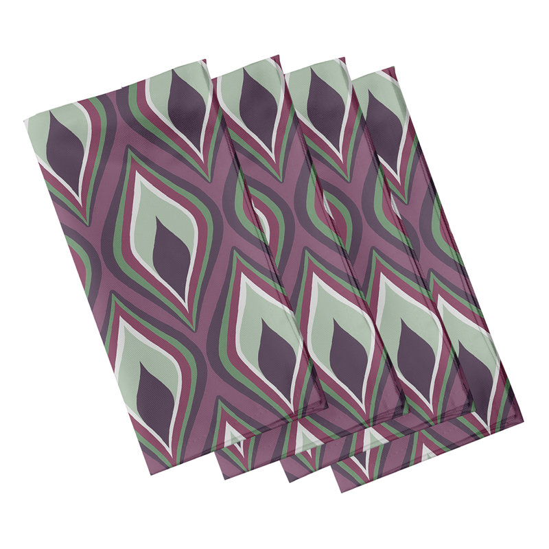 Cluny Polyester Geometric Square Napkin, Purple