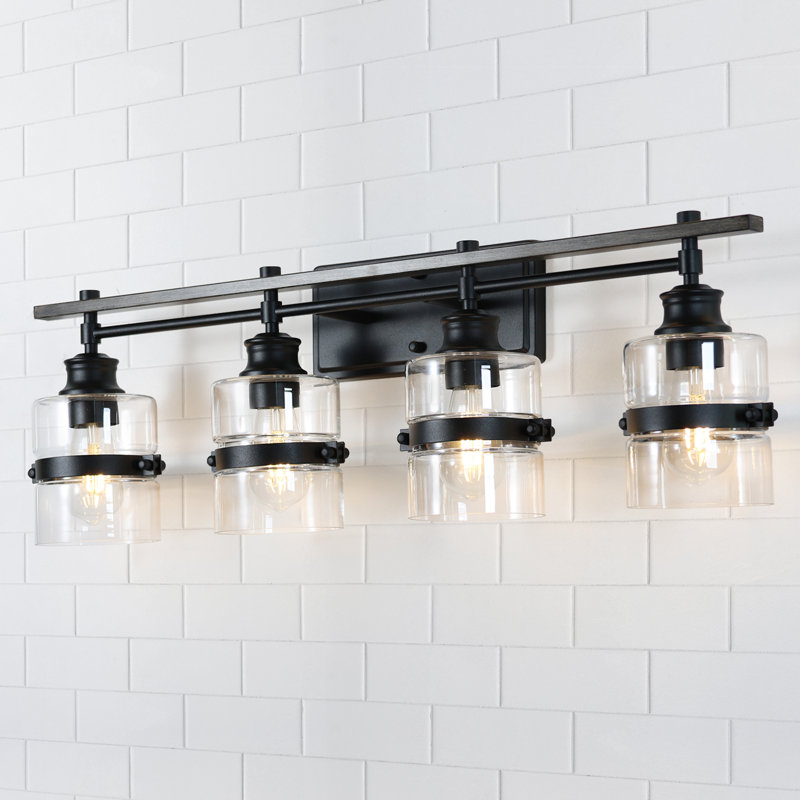 Sudley Light Metal Bathroom Dimmable Black Vanity Light, 4