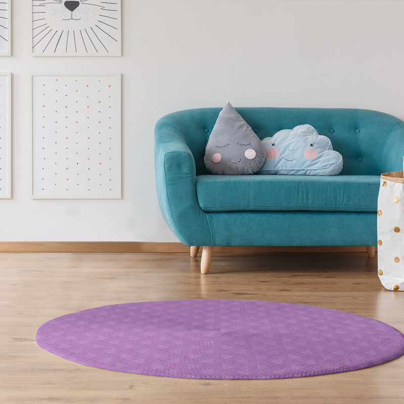 Tapis mauve/mauve zag zig monochrome, Tapis de couloir 2 pi 5 po x 8 pi