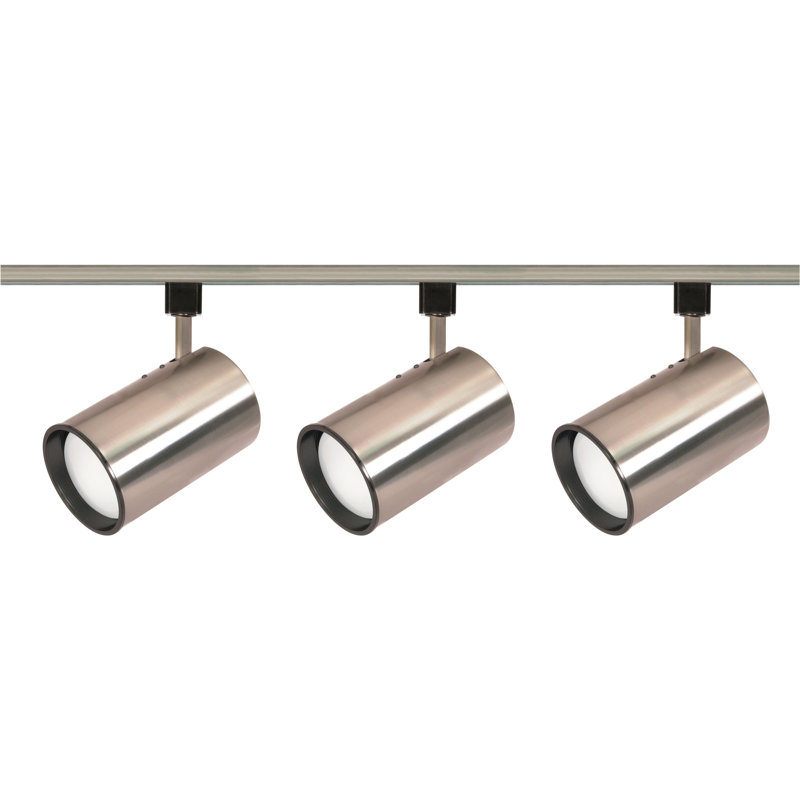 Brushed Nickel 3-Light Track Lighting Kit