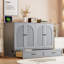 Lit escamotable double avec grands tiroirs, gris-1045532416-1045532417