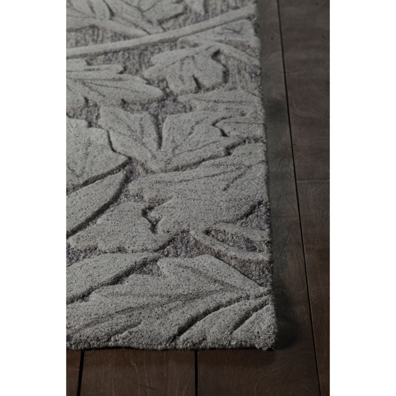 Tapis gris en laine touffeté à la main Yelena, 7 pi 9 po x 10 pi 6 po