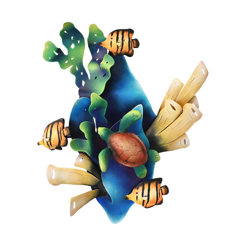Scène d'aquarium tropicale peinte