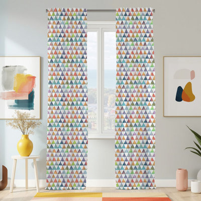 Semi Sheer Modern Print Curtain Single Panel
