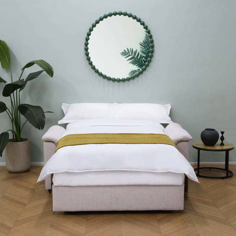 2 Seater Fabric Sofa Bed, Beige